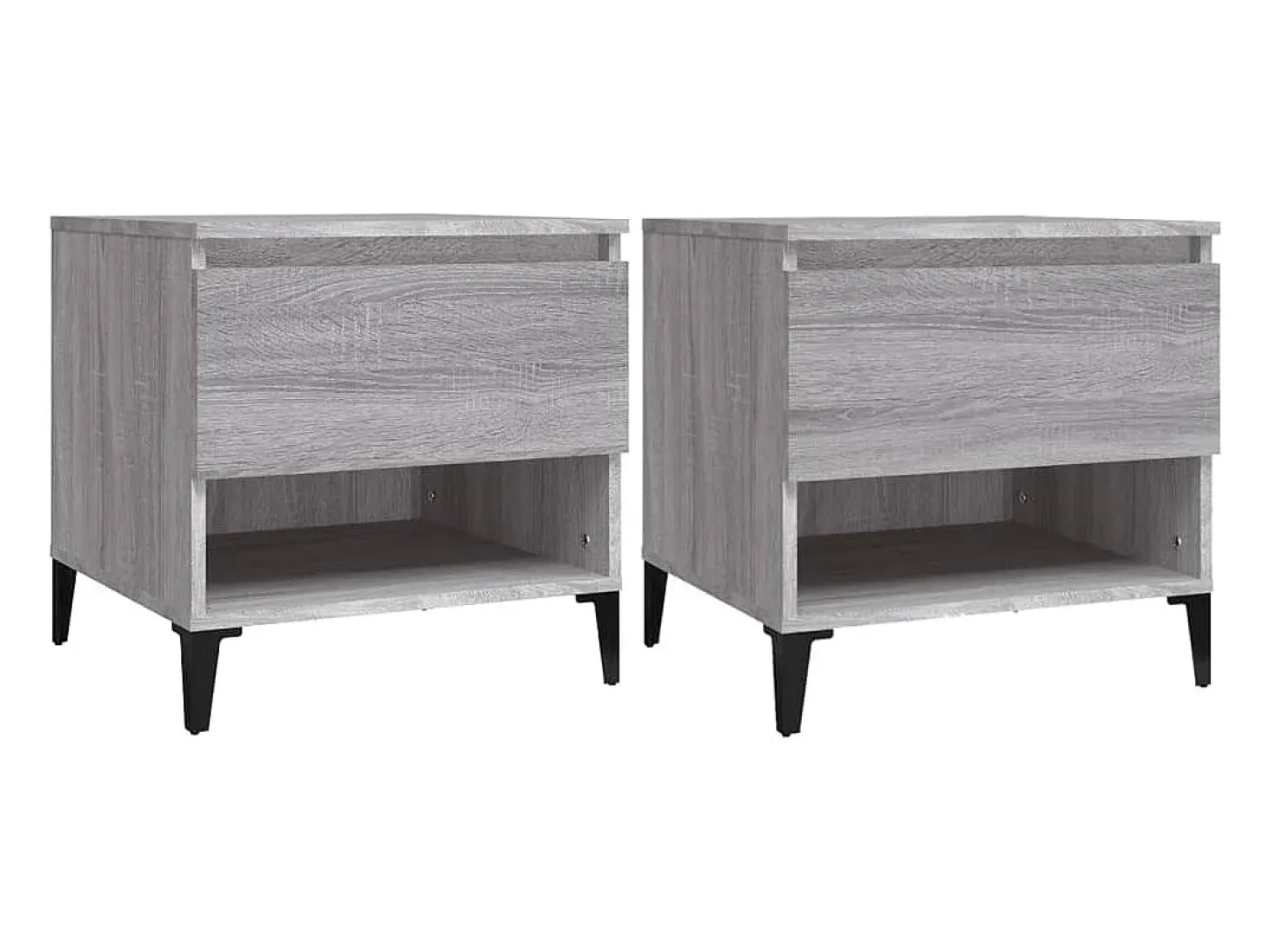 Mesas de apoio 2 pcs 50x46x50 cm deriv. madeira cinzento sonoma PT702683