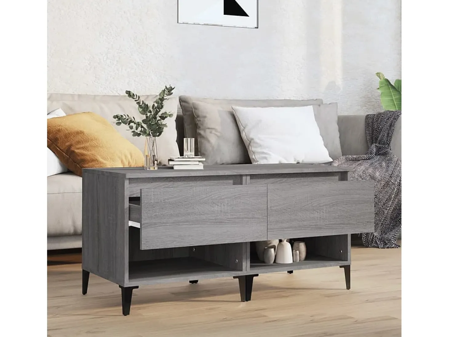 Mesas de apoio 2 pcs 50x46x50 cm deriv. madeira cinzento sonoma PT702683