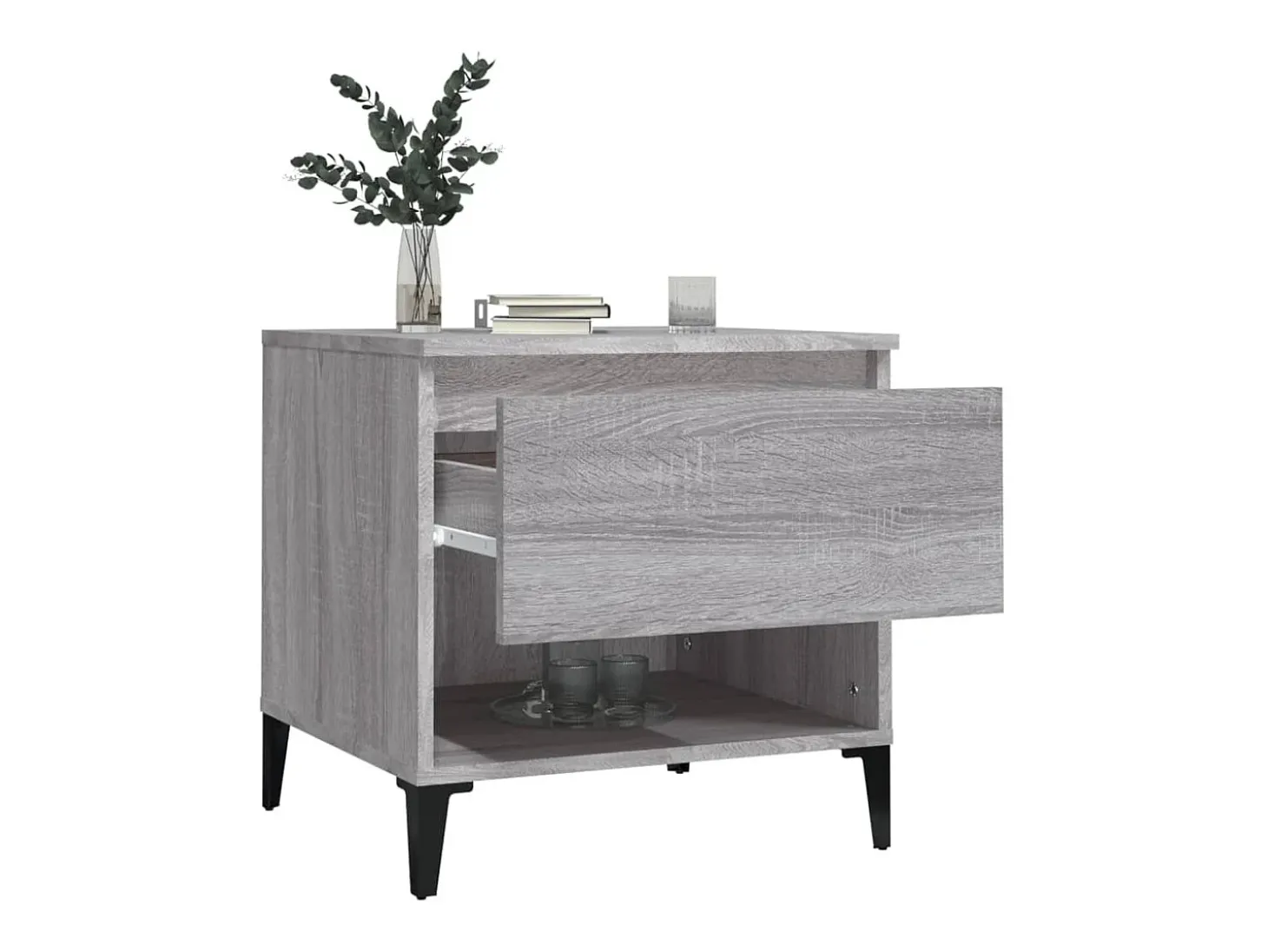 Mesas de apoio 2 pcs 50x46x50 cm deriv. madeira cinzento sonoma PT702683