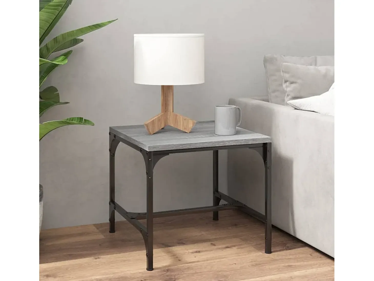 Mesas de apoio 2 pcs 40x40x35 cm deriv. madeira cinzento sonoma PT527087
