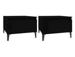 Mesas de apoio 2 pcs 50x46x35 cm derivados de madeira preto PT670779