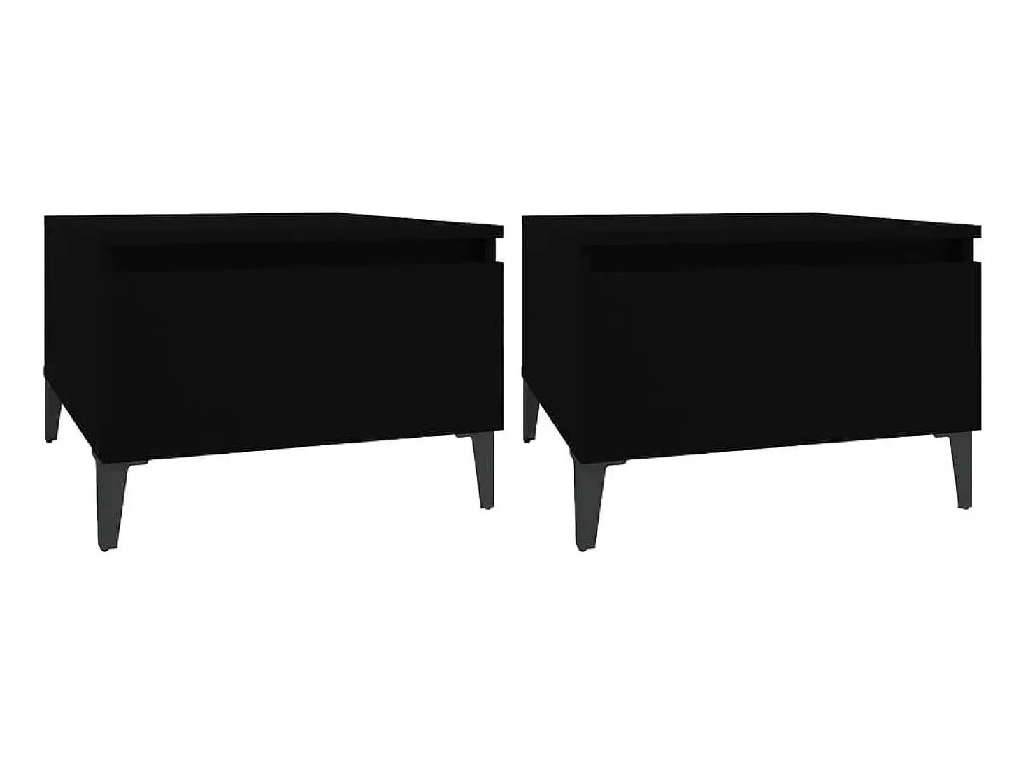 Mesas de apoio 2 pcs 50x46x35 cm derivados de madeira preto PT670779