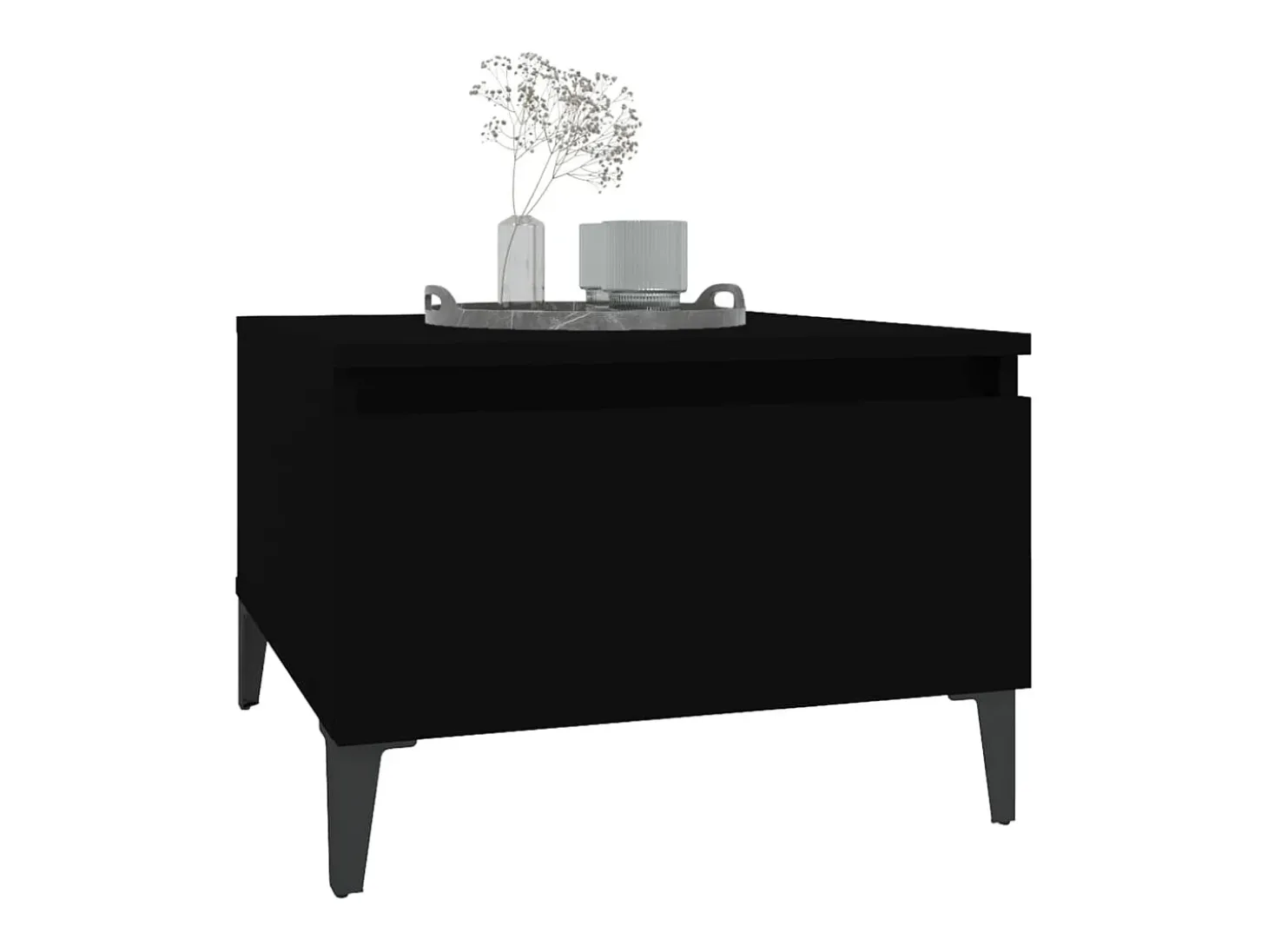 Mesas de apoio 2 pcs 50x46x35 cm derivados de madeira preto PT670779