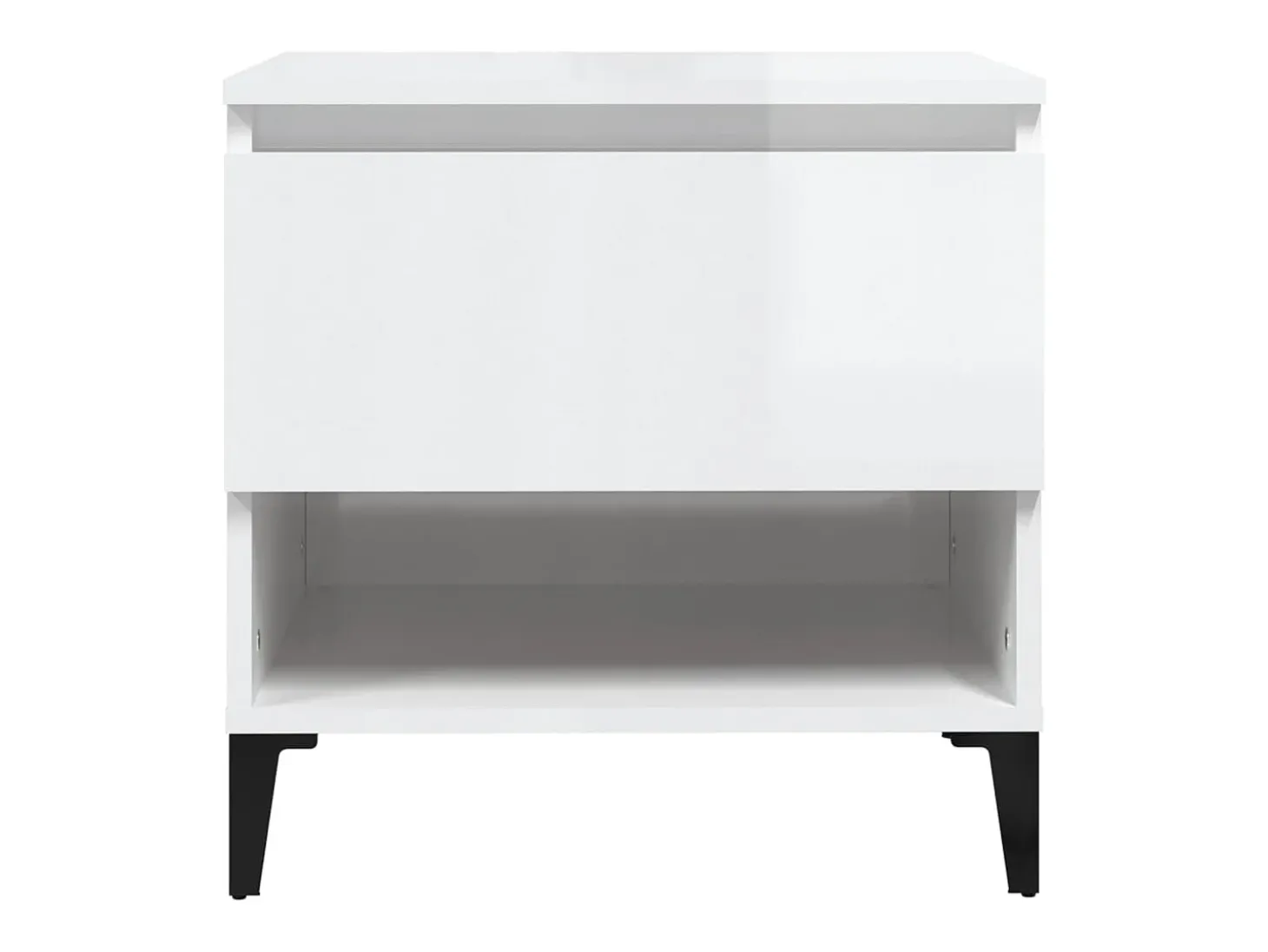 Mesas de apoio 2 pcs 50x46x50cm deriv. madeira branco brilhante