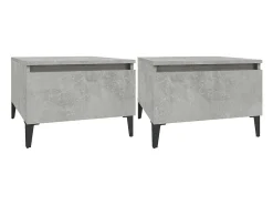 Mesas de apoio 2 pcs 50x46x35cm deriv. madeira cinzento-cimento PT456175