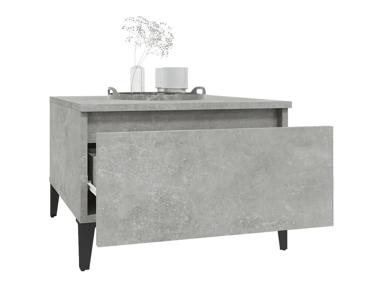 Mesas de apoio 2 pcs 50x46x35cm deriv. madeira cinzento-cimento PT456175