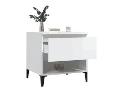 Mesas de apoio 2 pcs 50x46x50cm deriv. madeira branco brilhante PT224601