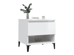 Mesas de apoio 2 pcs 50x46x50cm deriv. madeira branco brilhante PT224601