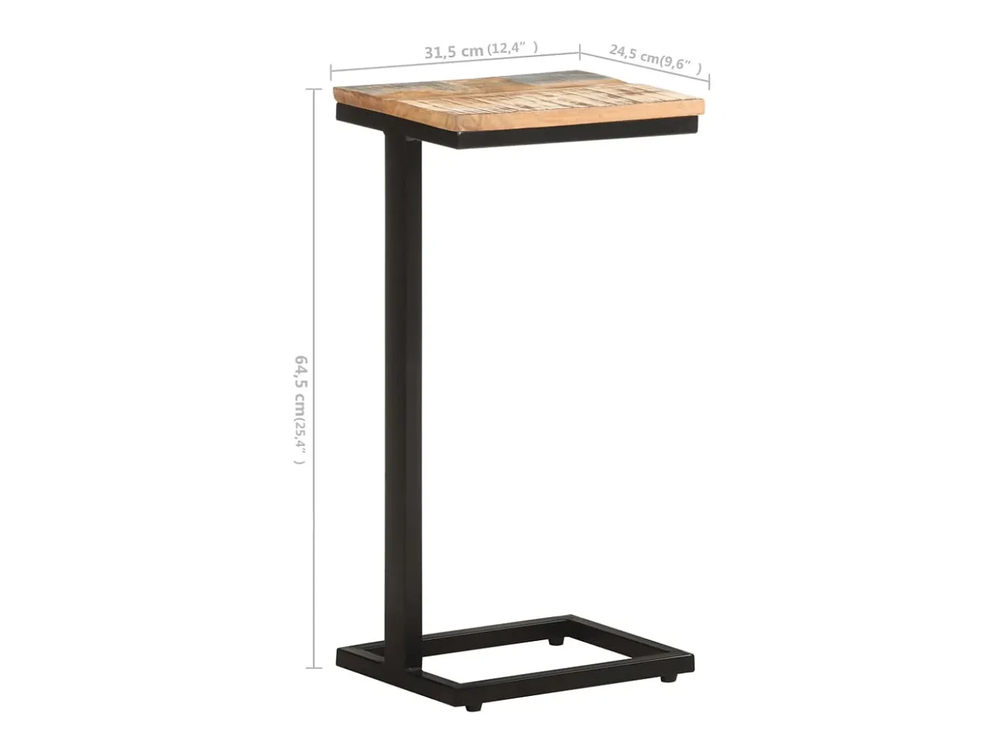 Mesas de apoio 2 pcs 31,5x24,5x64,5cm madeira recuperada maciça