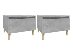 Mesas de apoio 2 pcs 50x46x35cm deriv. madeira cinzento-cimento PT583090