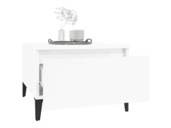 Mesas de apoio 2 pcs 50x46x35cm deriv. madeira branco brilhante PT921505