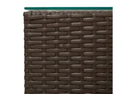 Mesas de apoio com tampo de vidro 3 pcs vime PE castanho PT589964