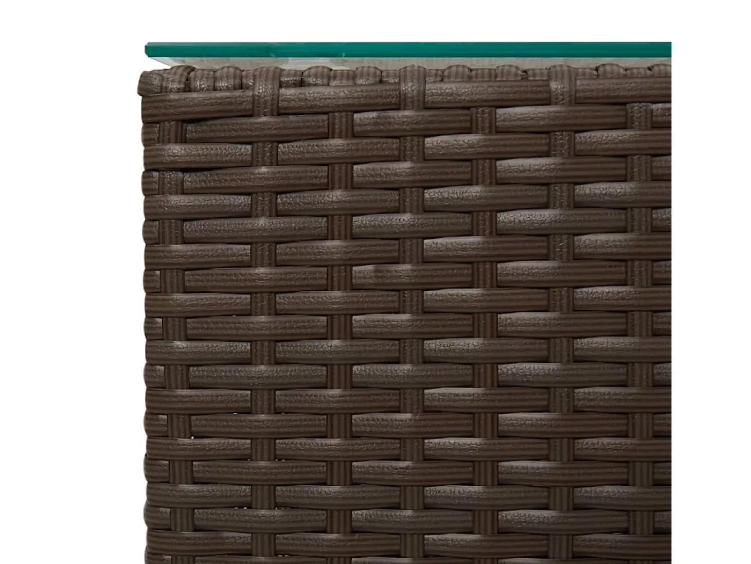 Mesas de apoio com tampo de vidro 3 pcs vime PE castanho PT589964