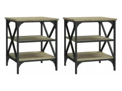 Mesas de apoio 2pcs 40x42x50 cm derivados de madeira cor sonoma PT850350