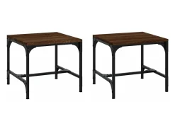 Mesas de apoio 2pcs 40x40x35cm deriv. madeira carvalho castanho PT473061