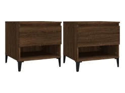 Mesas de apoio 2pcs 50x46x50cm deriv. madeira carvalho castanho PT743782