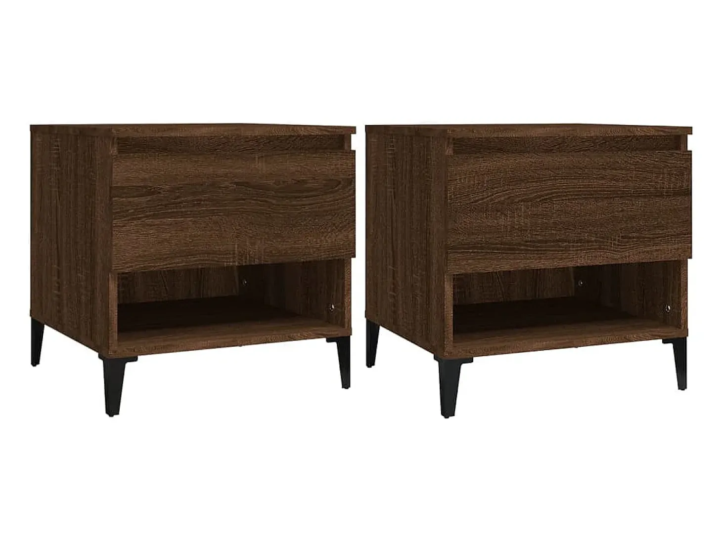 Mesas de apoio 2pcs 50x46x50cm deriv. madeira carvalho castanho PT743782