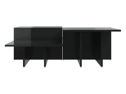 Mesas de centro 2 pcs derivados de madeira preto brilhante PT788242