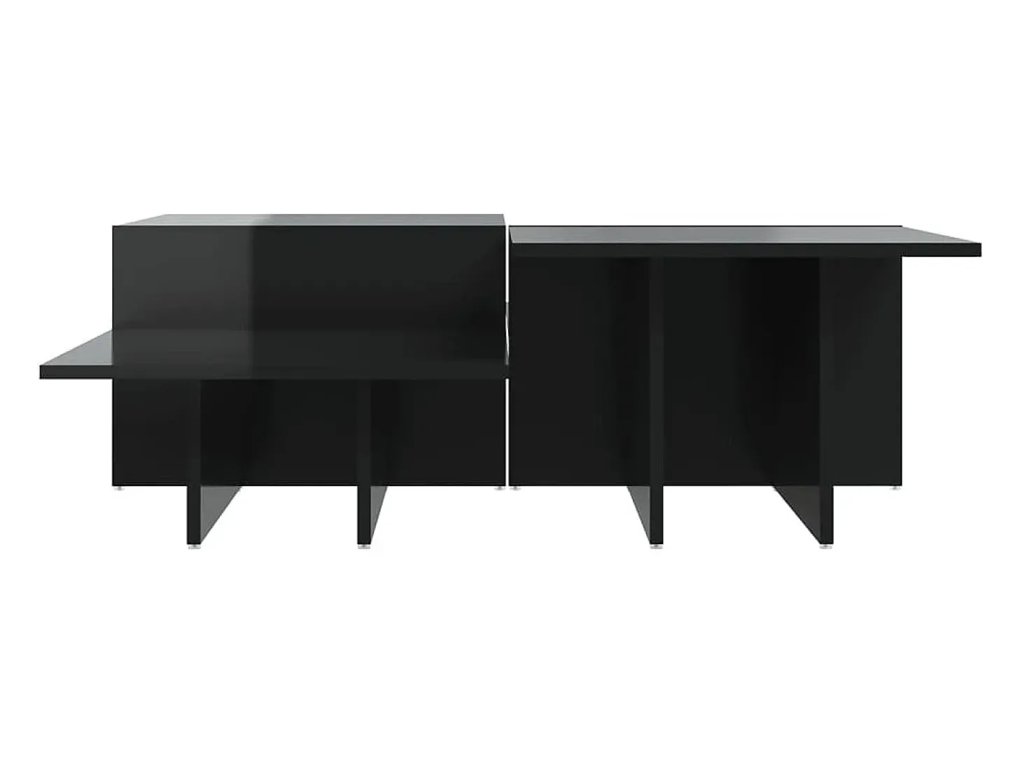 Mesas de centro 2 pcs derivados de madeira preto brilhante PT788242