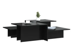 Mesas de centro 2 pcs derivados de madeira preto brilhante PT788242