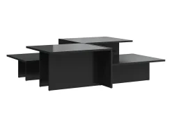 Mesas de centro 2 pcs derivados de madeira preto brilhante PT788242