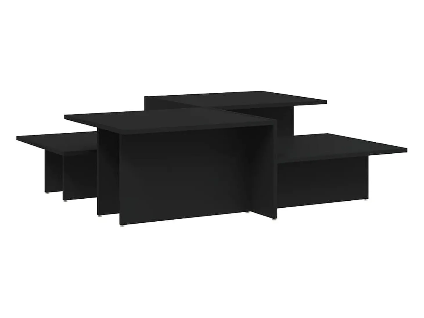 Mesas de centro 2 pcs derivados de madeira preto PT366028