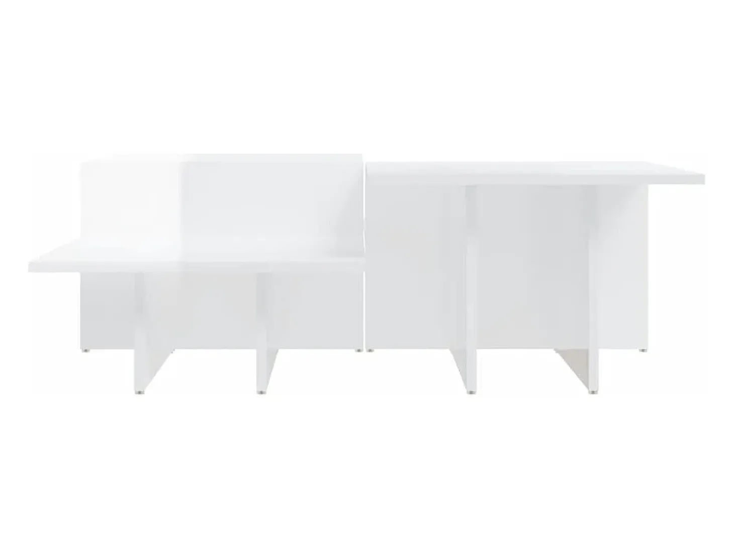 Mesas de centro 2 pcs derivados de madeira branco brilhante