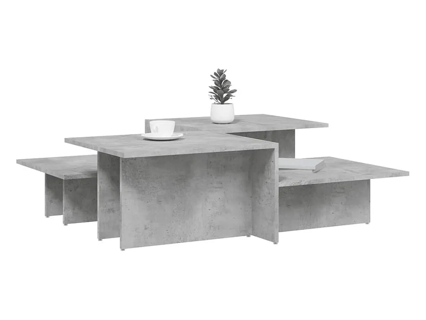 Mesas de centro 2 pcs derivados de madeira cinzento-cimento PT269163