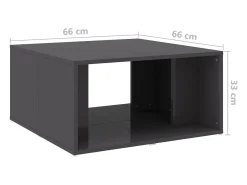 Mesas de centro 4 pcs derivados de madeira cinza brilhante