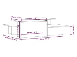 Mesas de centro 2 pcs derivados de madeira cinzento brilhante
