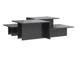 Mesas de centro 2 pcs derivados de madeira cinzento brilhante