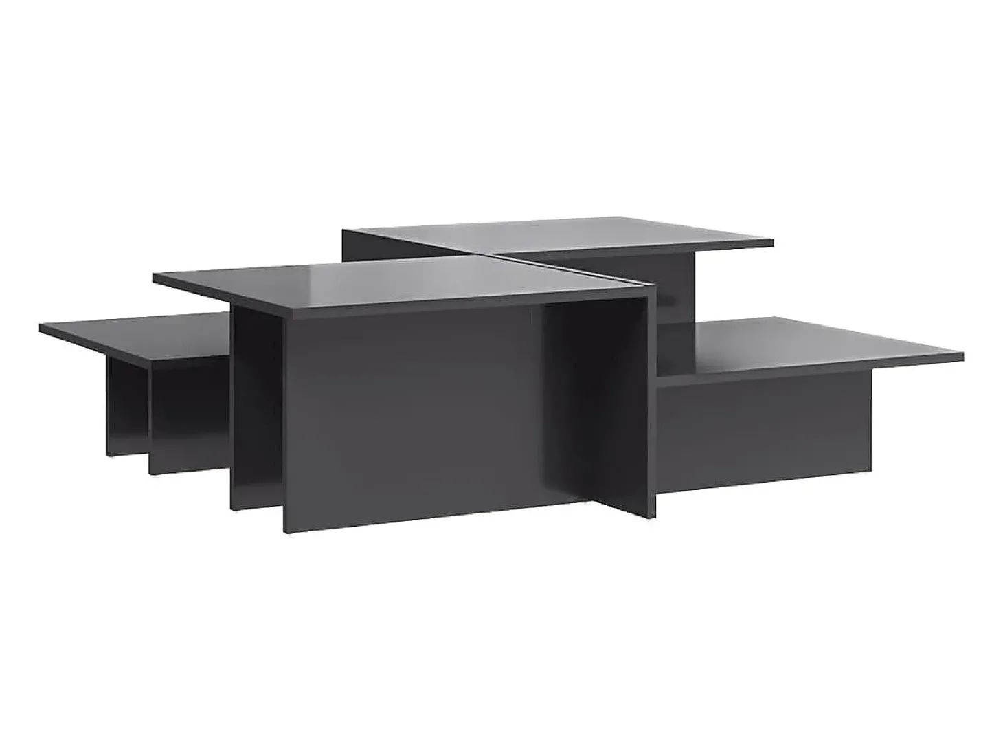 Mesas de centro 2 pcs derivados de madeira cinzento brilhante