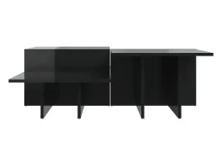 Mesas de centro 2 pcs derivados de madeira preto brilhante