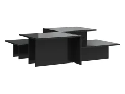 Mesas de centro 2 pcs derivados de madeira preto brilhante