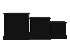 Mesas de centro 3 pcs derivados de madeira preto