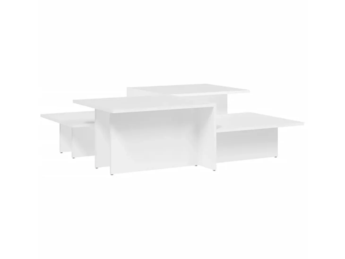 Mesas de centro 2 pcs derivados de madeira branco PT258718