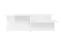 Mesas de centro 2 pcs derivados de madeira branco brilhante PT205866
