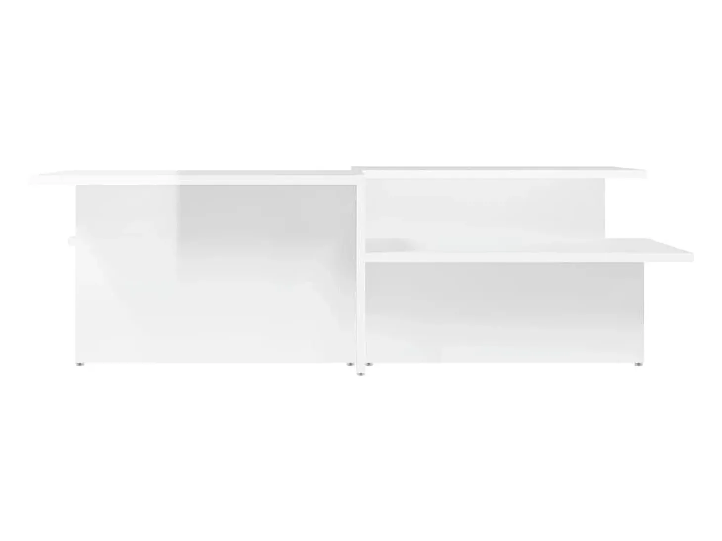 Mesas de centro 2 pcs derivados de madeira branco brilhante PT205866