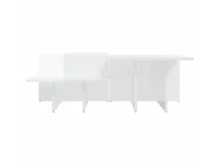 Mesas de centro 2 pcs derivados de madeira branco brilhante PT205866
