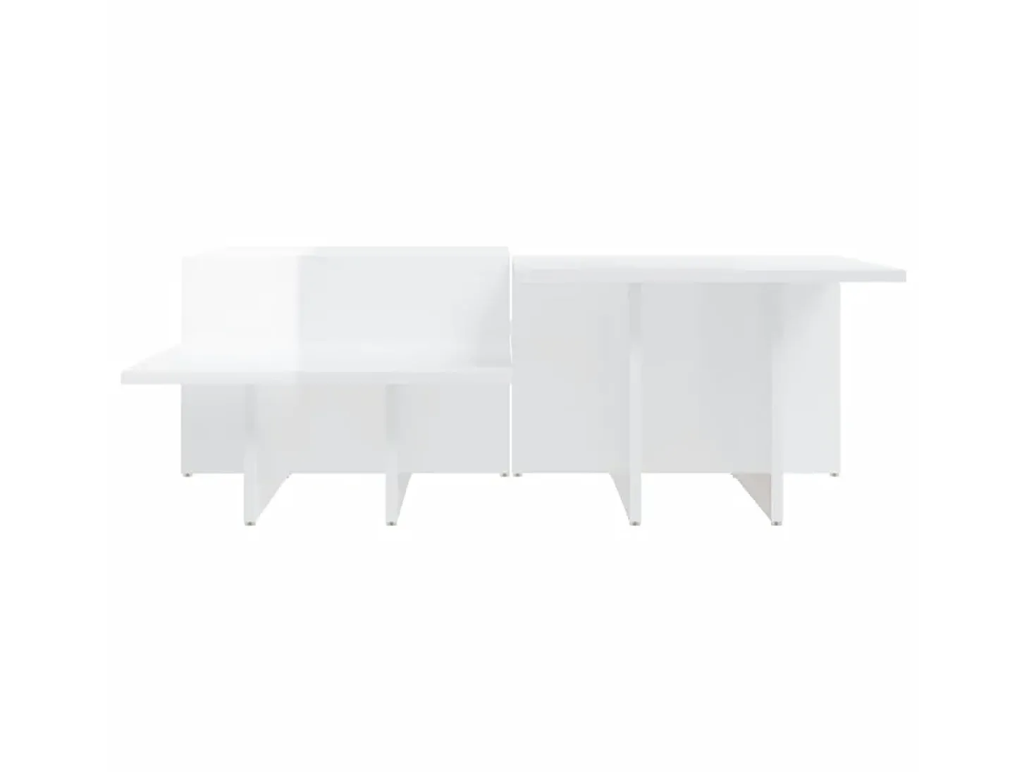 Mesas de centro 2 pcs derivados de madeira branco brilhante PT205866