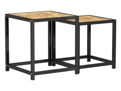 Mesas de centro 2 pcs MDF preto e amarelo PT258138