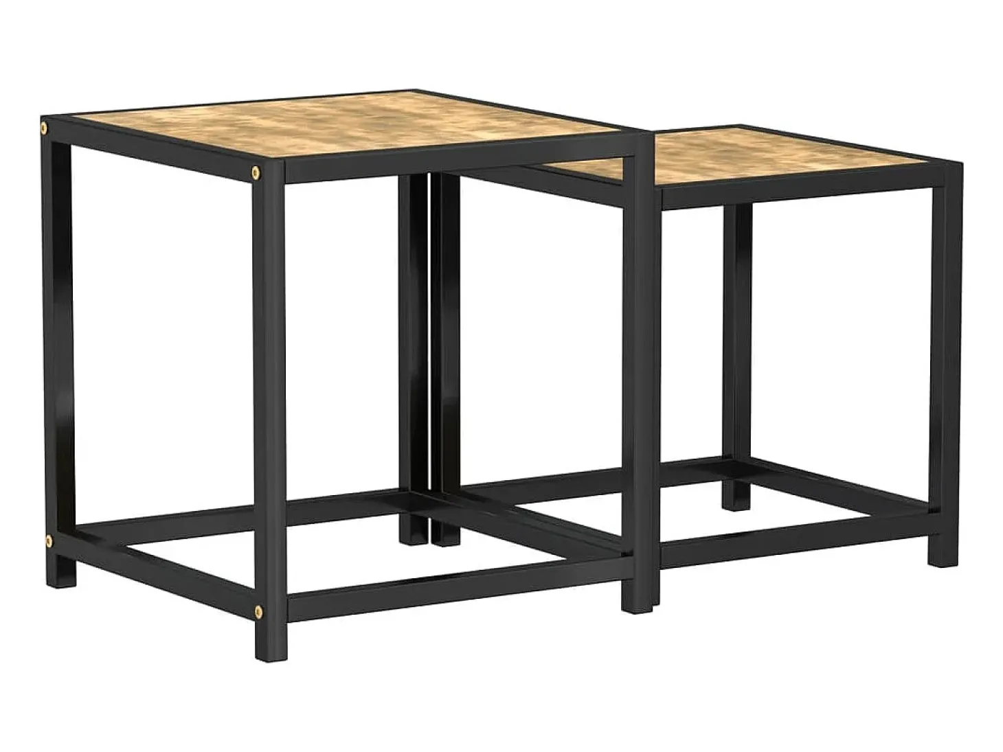 Mesas de centro 2 pcs MDF preto e amarelo PT258138