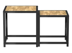 Mesas de centro 2 pcs MDF preto e amarelo PT258138
