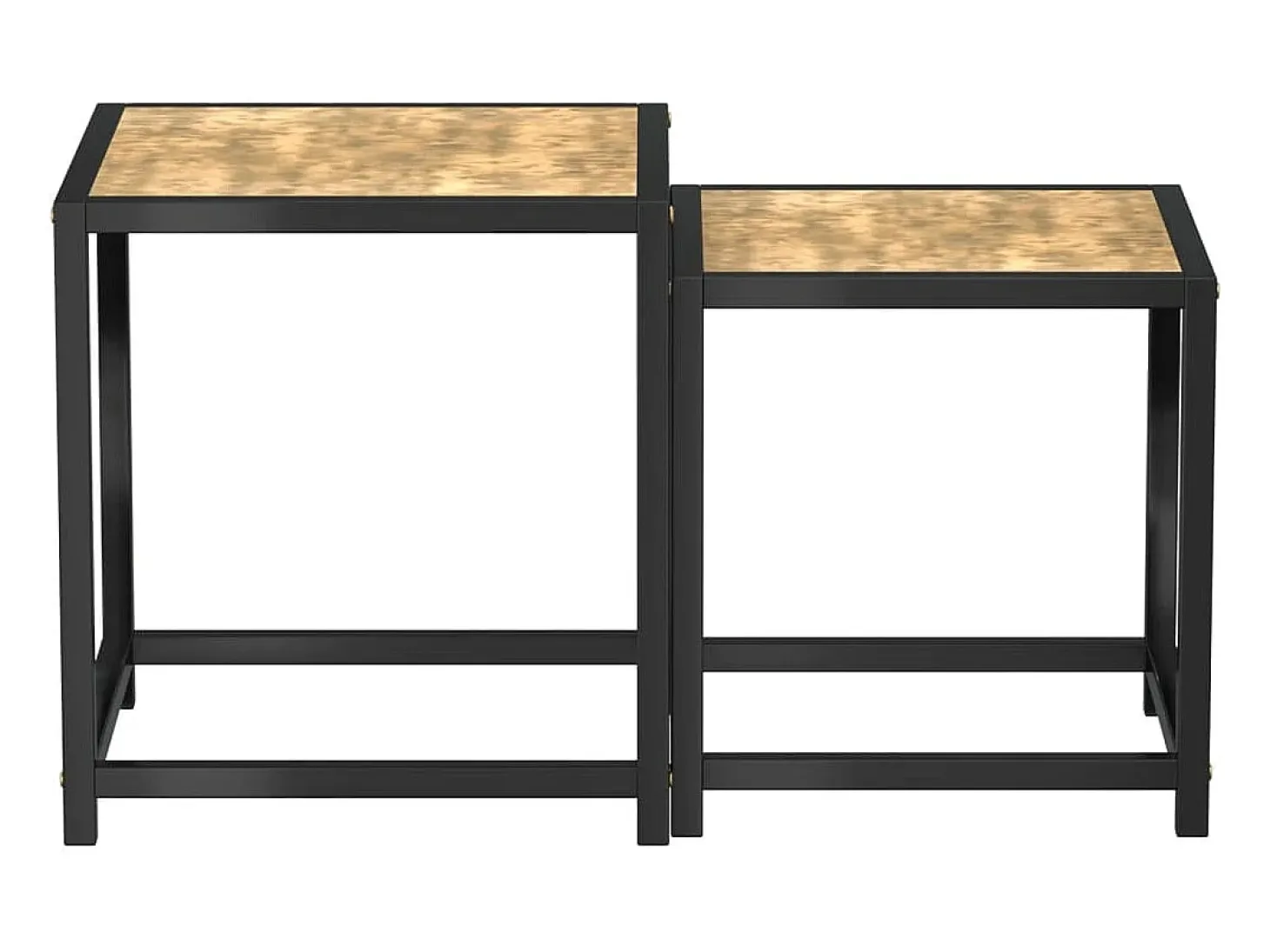 Mesas de centro 2 pcs MDF preto e amarelo PT258138