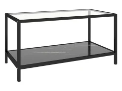 Mesas de centro 2 pcs vidro temperado preto