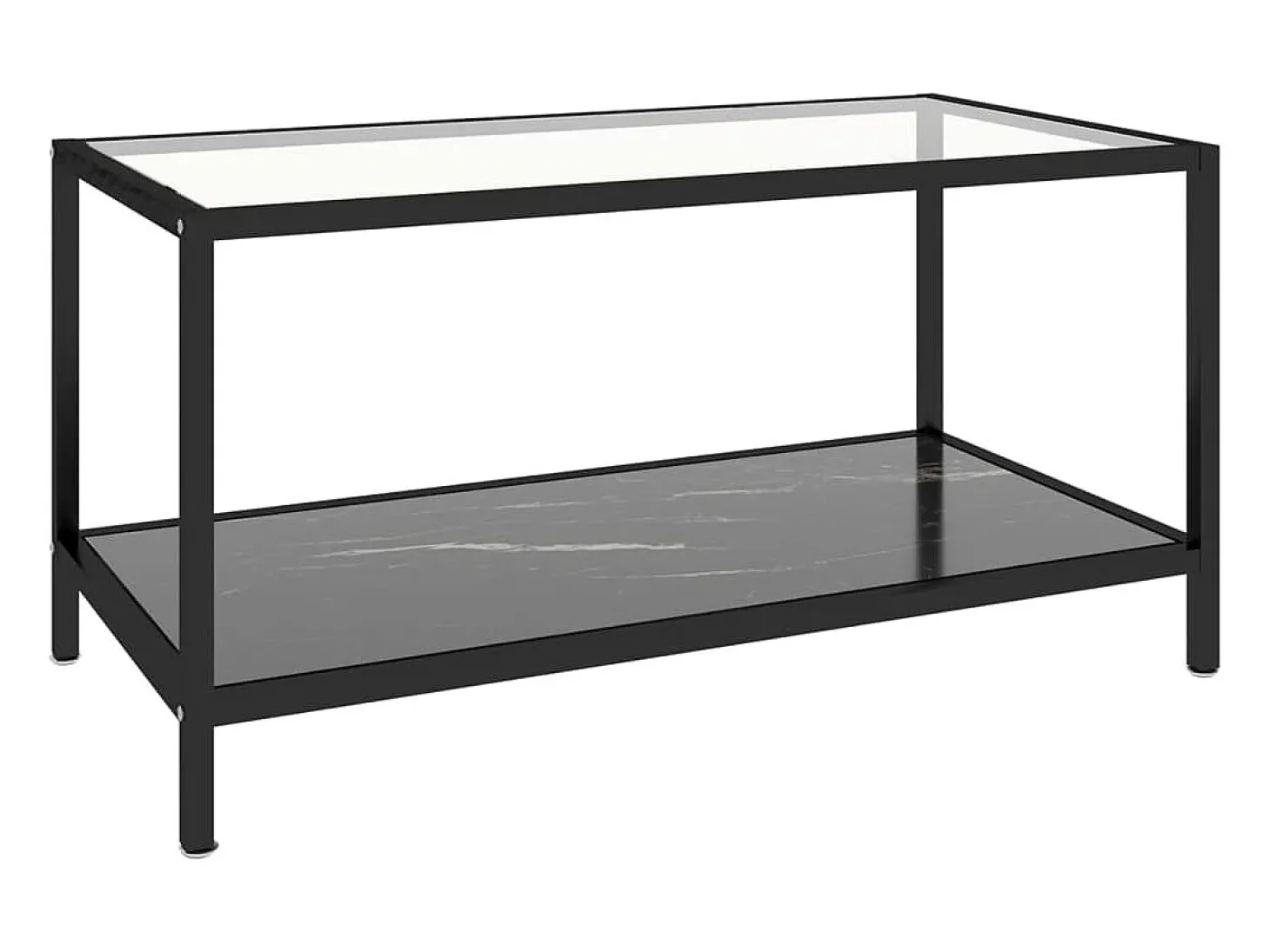 Mesas de centro 2 pcs vidro temperado preto