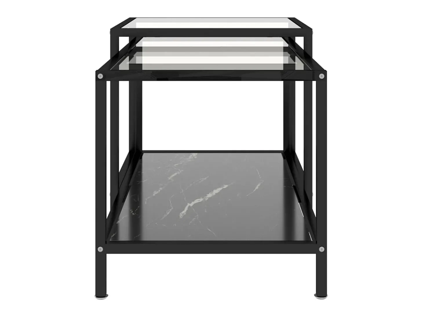Mesas de centro 2 pcs vidro temperado preto
