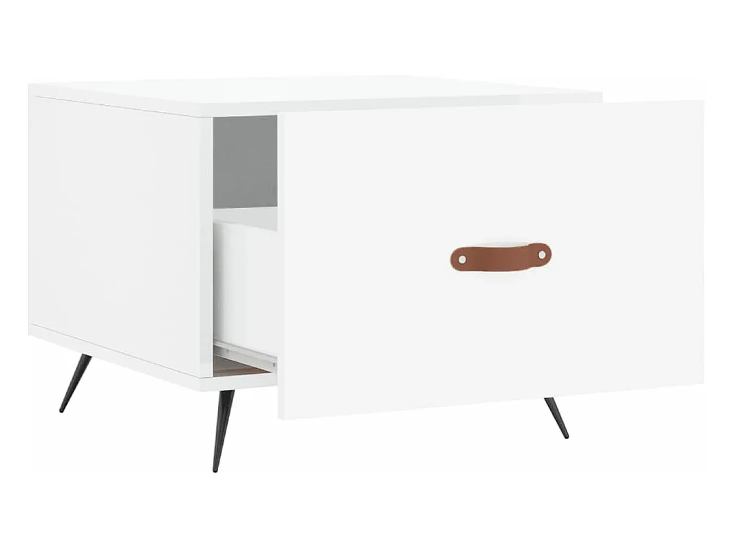Mesas de centro 2 pcs 50x50x40 cm branco brilhante