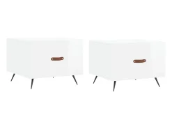 Mesas de centro 2 pcs 50x50x40 cm branco brilhante