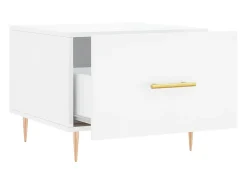 Mesas de centro 2 pcs 50x50x40 cm branco brilhante